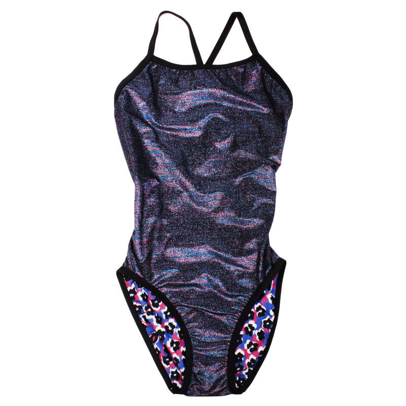 hoog蝴格韩国正品专业训练运动泳衣亮闪系时尚个性低阻低叉游泳衣