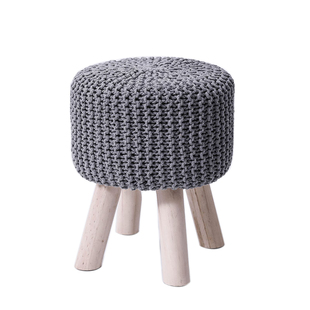 40cm高圆凳手工毛线针织坐凳高脚小凳子编织圆凳家用换鞋凳小矮凳
