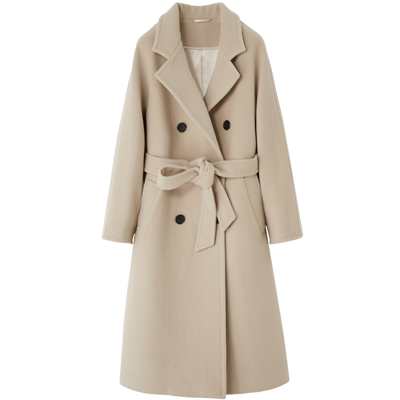 双面山羊绒大衣女中长款冬高端2020新款赫本风101801呢子羊毛外套