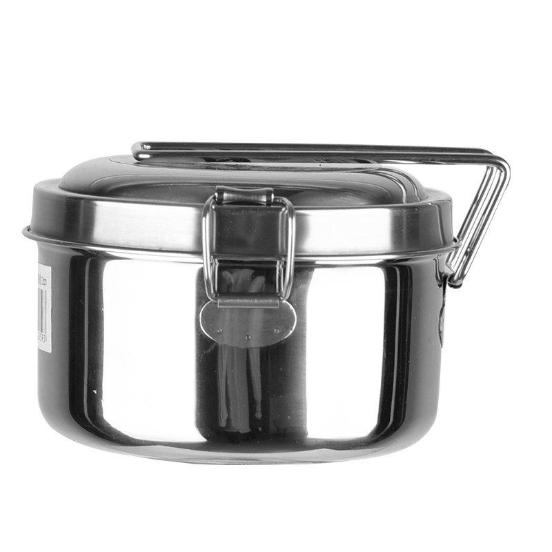 304不锈钢便当盒学生蒸饭盒带格密封保鲜收纳野餐打包带手柄16cm