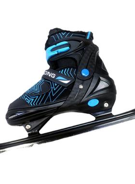 速滑冰刀鞋可调鞋码儿童学生初学者高帮保暖加厚滑冰溜冰鞋黑龙