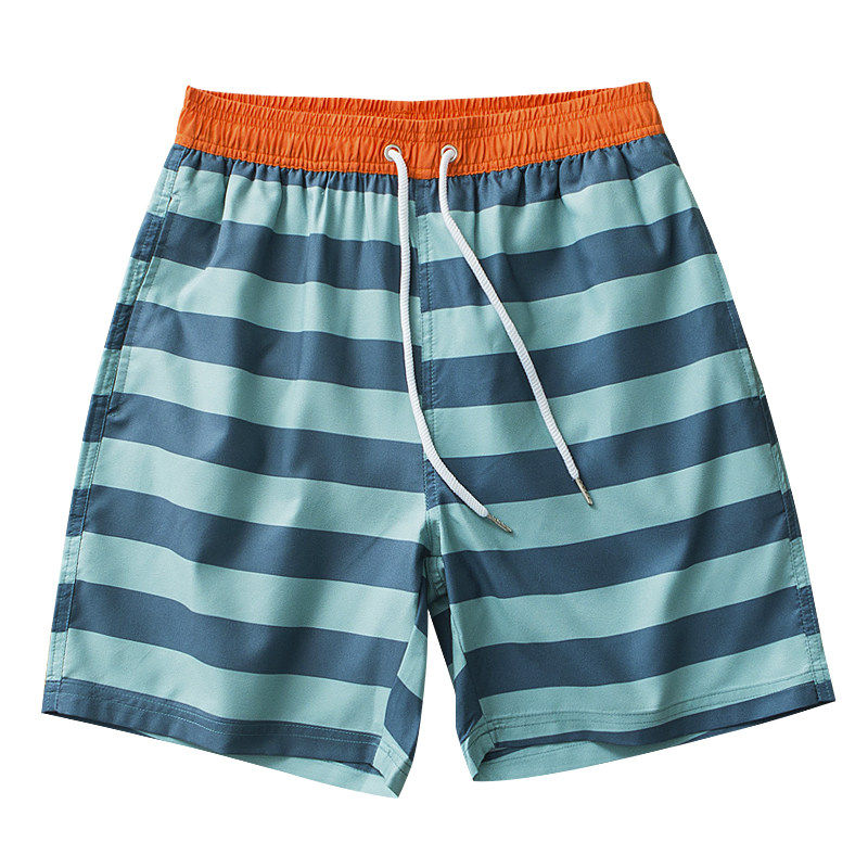 速干宽松泳裤沙滩裤男潮牌海边度假内衬温泉水上乐园四分条纹短裤
