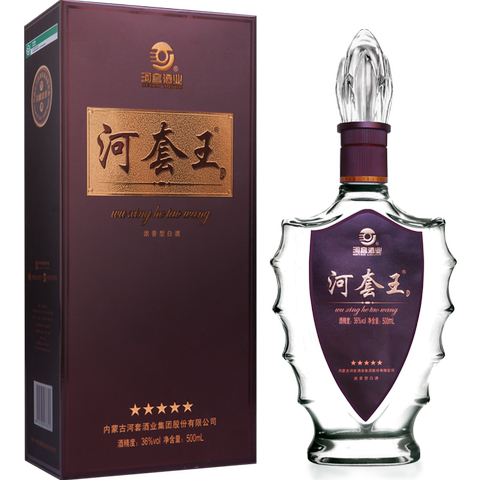内蒙古河套王五星36度低度浓香型纯粮食商务白酒500ml单瓶礼盒装