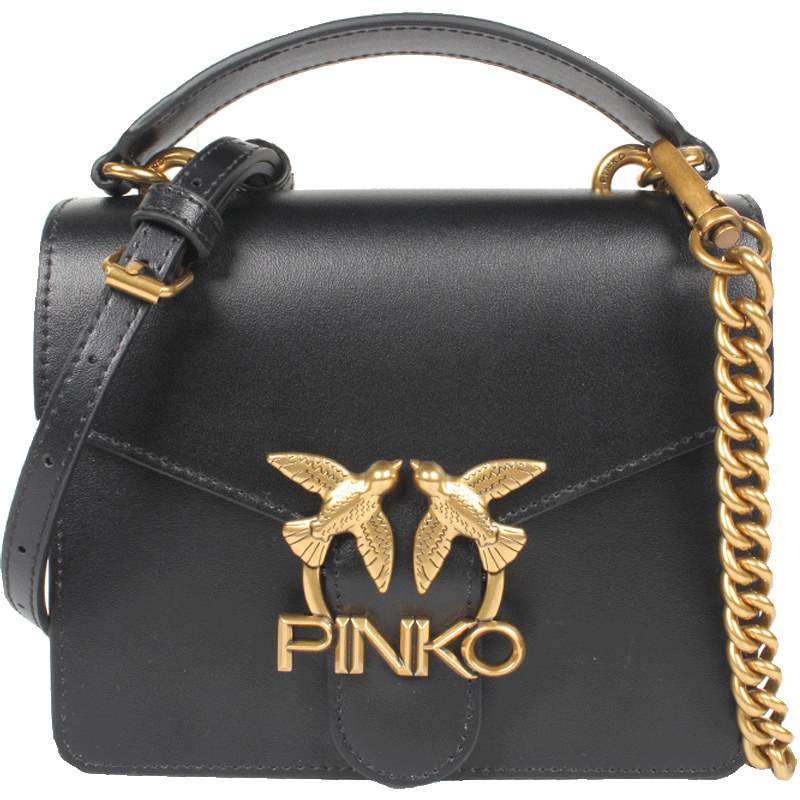 pinko燕子包女包牛皮革经典小方包单肩斜挎手提包官方旗舰店正品