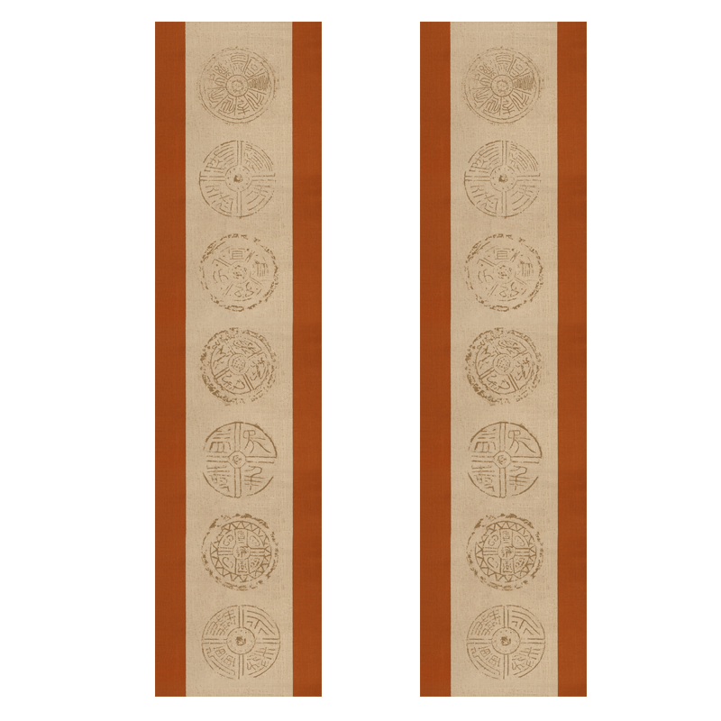 徽状元复古麻布纹套色对联宣纸四言五言七言瓦当楹联纸四尺对开半生熟