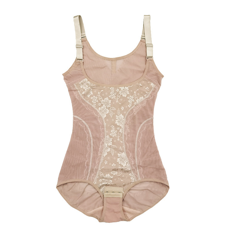 薄款网纱塑身衣连体女收腹束腰瘦身产后美胸提臀吊带美体塑形内衣