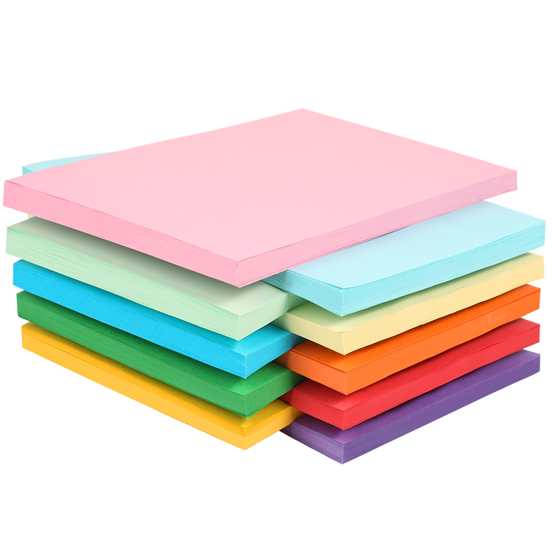舒荣彩色a4纸彩色复印纸500张80g大红色粉色红黄a4打印彩色纸手工折纸