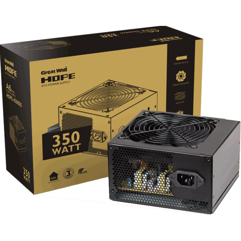 长城电源hope4500ds额定350w电脑电源台式机电源大扇静音主机电源