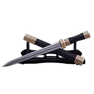 龙泉拙匠宝剑八面花纹钢刀剑锰钢小汉剑短剑冷兵器一体刀剑未开刃