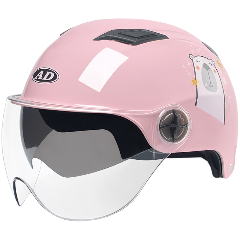 ad电动电瓶车头盔灰男女士全盔四季通用可爱哈雷盔冬季保暖安全帽