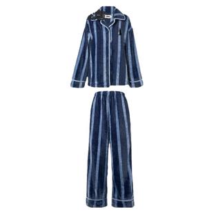 tbh野兽派家居都市野兽黑豹法兰绒家居服套装可外穿冬季情侣睡衣*
