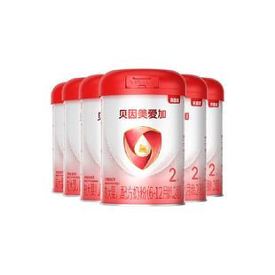 贝因美爱加6-12月婴儿配方奶粉2段800g*6罐装免疫成长乳铁蛋白DHA