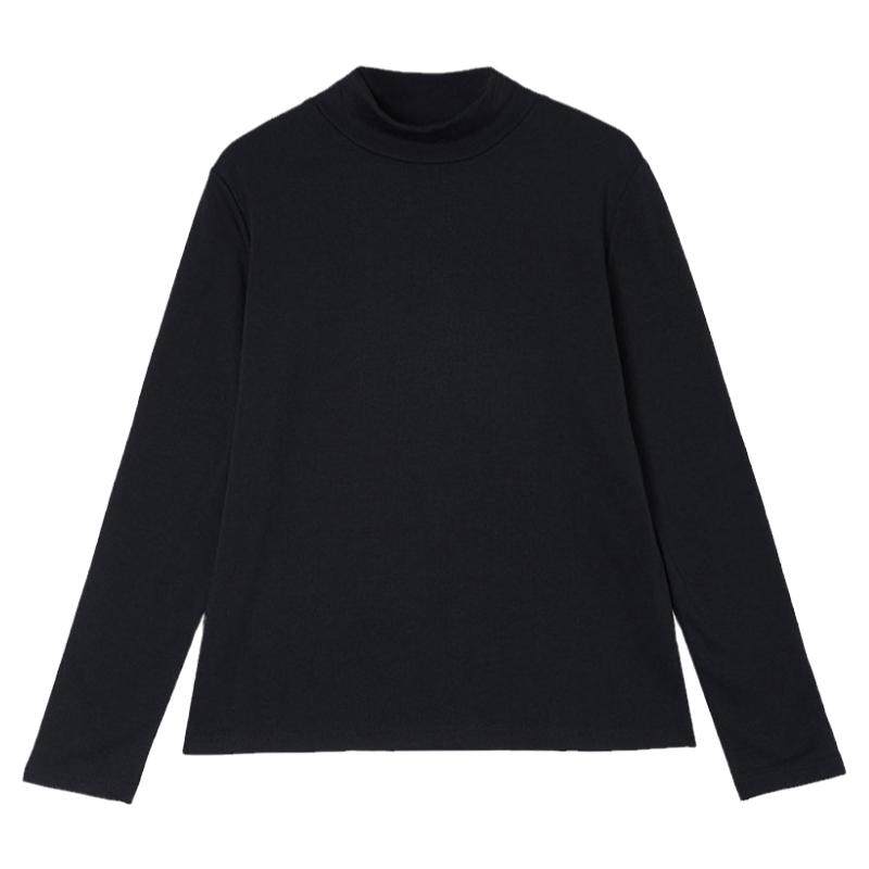 短句先生半高领黑色长袖t恤男秋冬季2022新款纯色高领打底衫上衣