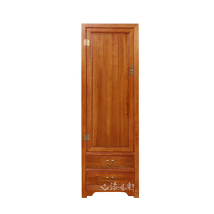 简约新中式实木香樟木单门衣柜儿童衣橱收纳柜小户型卧室储物柜子