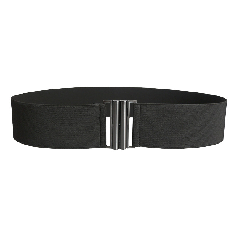 秋冬新5cm女宽松紧腰带简约百搭连衣裙羽绒服弹力束腰封可选长度 - 辛