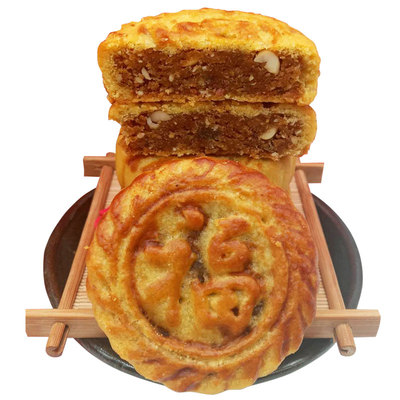山西神池胡麻油五仁月饼老式传统糕点现做油酥皮蛋皮月饼礼盒装 优惠
