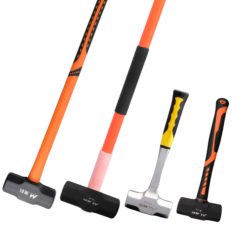 八角大锤实心重型钢锤头砸墙拆墙榔头石锤羊角锤大号铁锤子工具