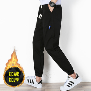 春季纯棉男休闲裤小脚哈伦裤裤男ins潮流宽松薄款束脚裤男K9019