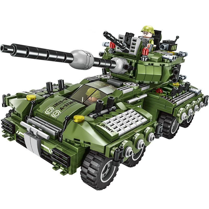 兼乐高积木高难度二战坦克益智力男孩子巨大型拼装甲车儿童玩具