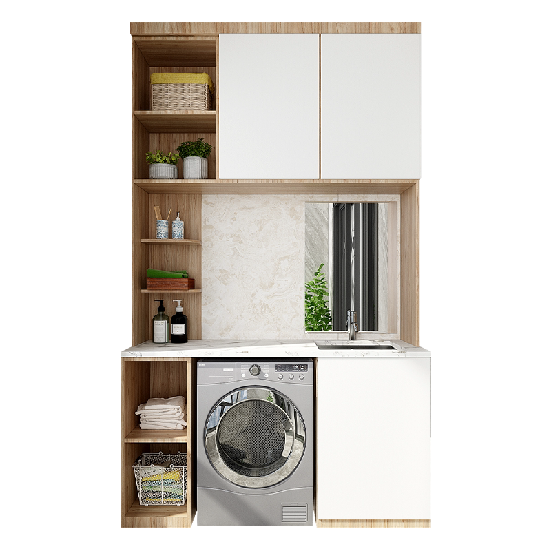 欧派阳台柜定制装修阳台改造设计洗衣机柜封阳台收纳柜简约现代