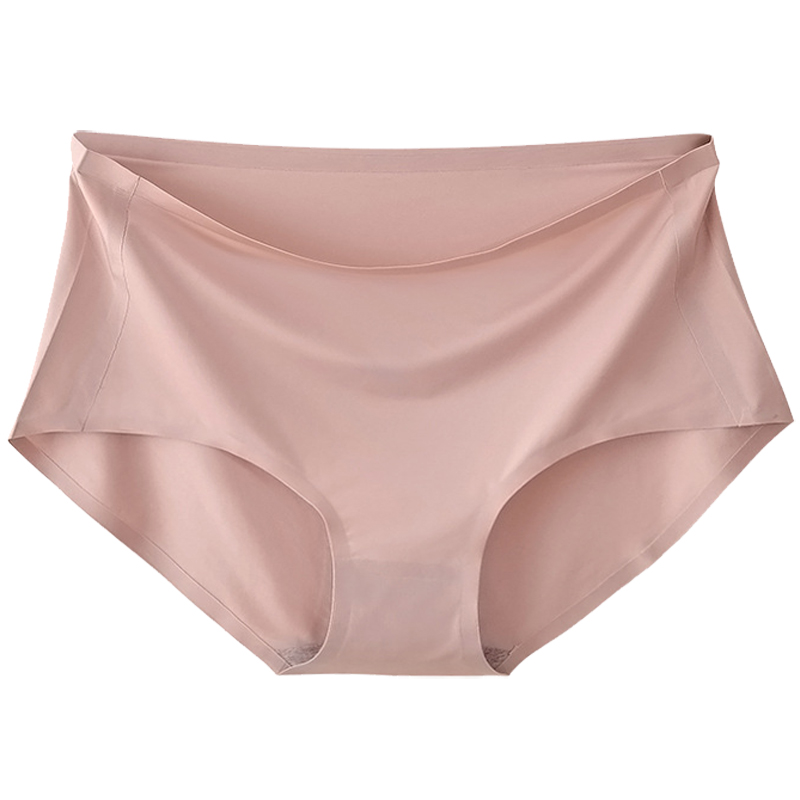4条 速干桑蚕丝中腰透气无痕性感三角裤女士一片式冰丝内裤女新夏