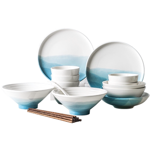 碗碟套装家用碗盘组合套碗简约创意个性简约现代轻奢餐具北欧风