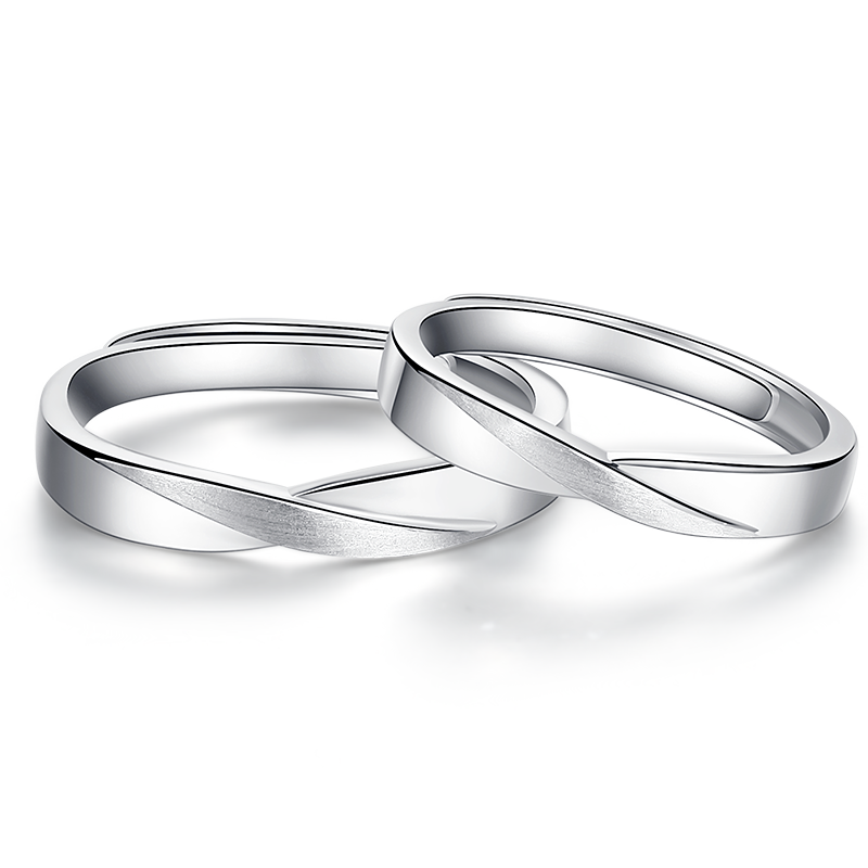 莫比乌斯环纯银情侣戒指