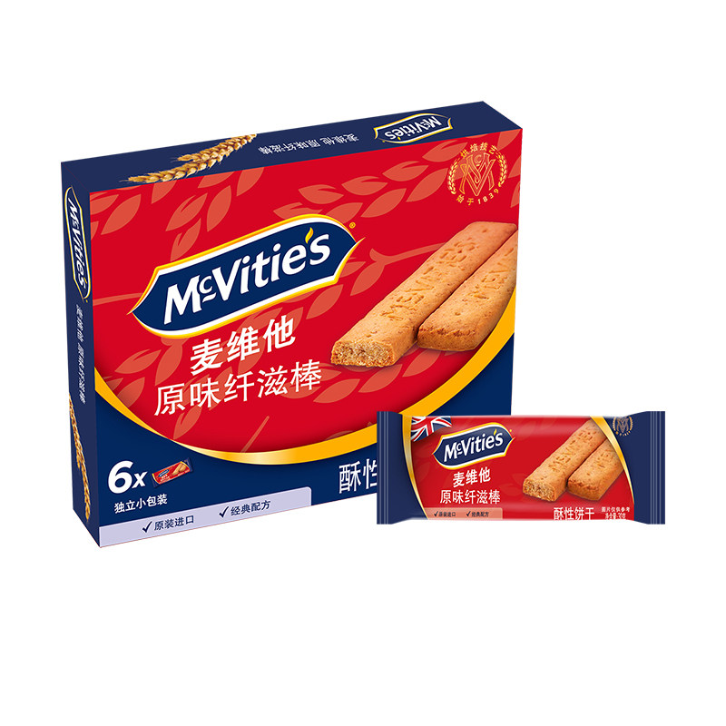 麦维他饼干能量棒全麦消化饼干健康粗粮纤滋棒户外零食小包装健身