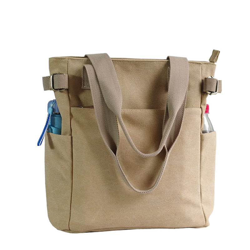 大容量帆布单肩包手提男女包包布艺休闲上班挎包日系方包多袋布包