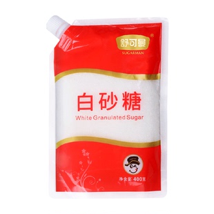 舒可曼白砂糖400g袋盖设计烘焙糖浆糖水细白糖冲饮调味