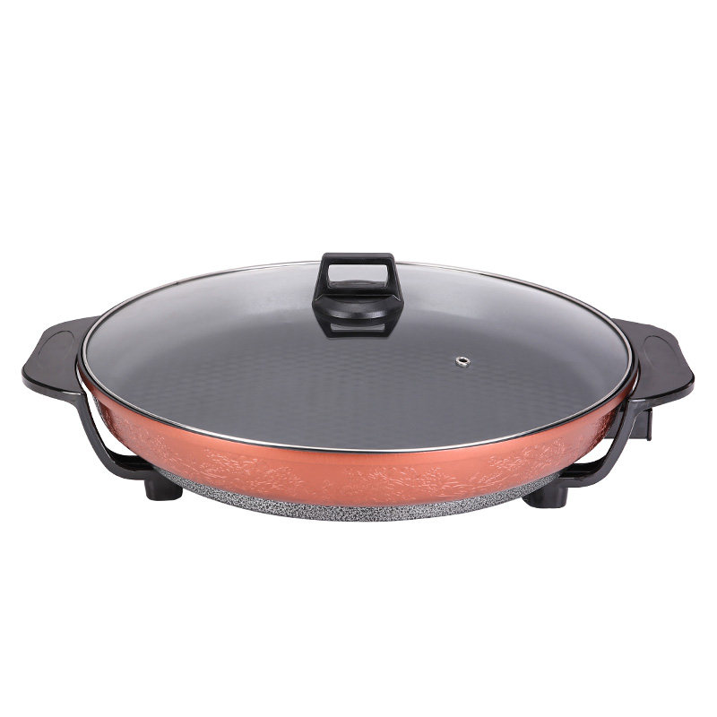 汇昌55cm大号电煎包锅多功能电烤锅不粘平底电热锅商用烙饼锅