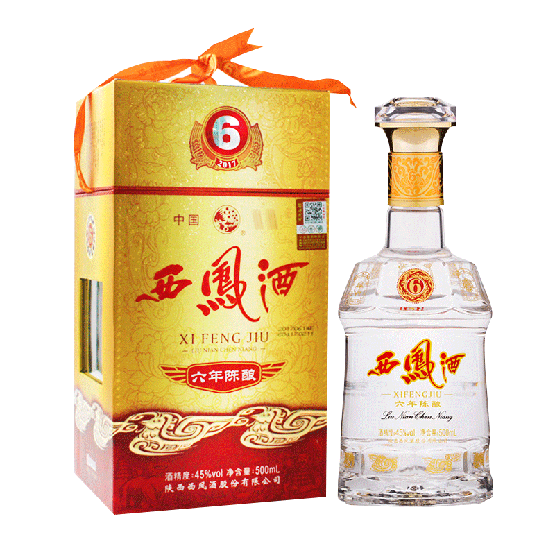 西凤酒六年陈酿凤香型白酒45度500ml西凤6年陈酿礼盒