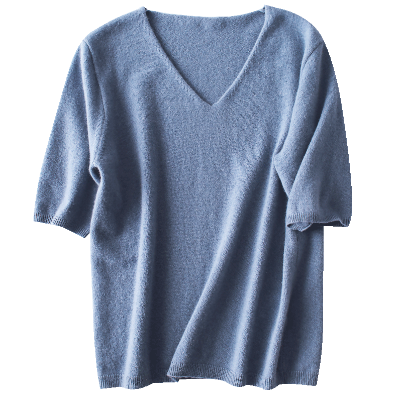 【拍2件49元】四分袖宽松针织套头衫