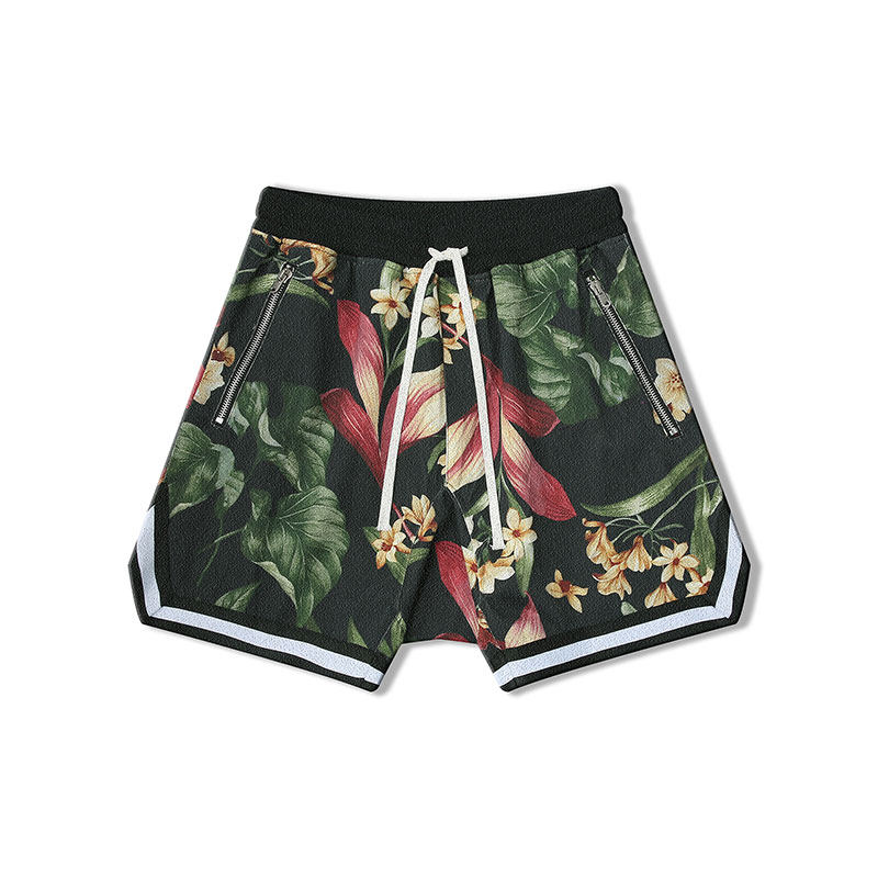 fear of god第五季fog宽松五分裤男高街潮牌花卉短裤美式复古嘻哈