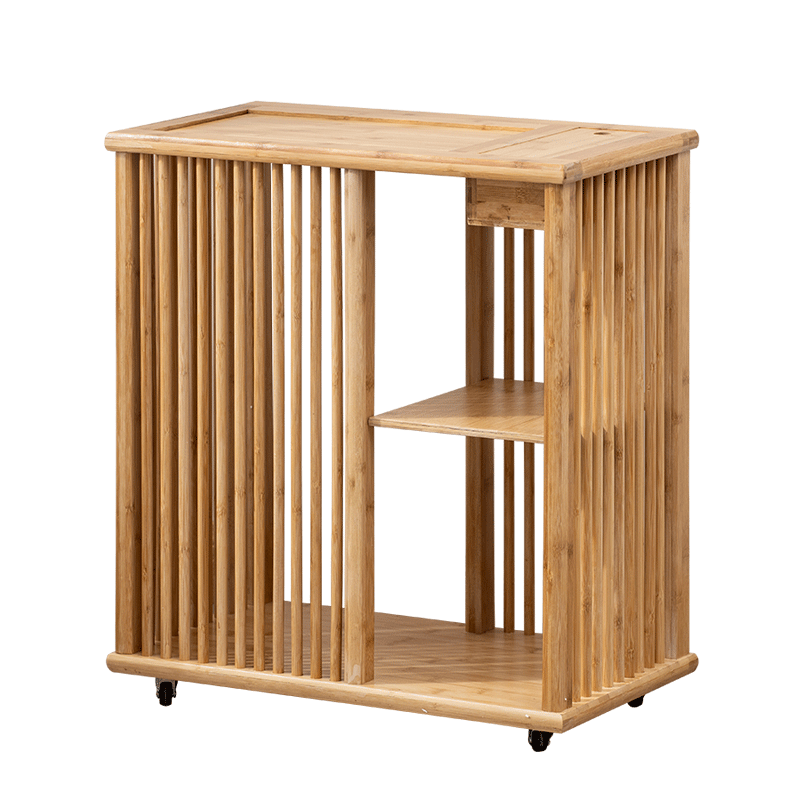 竹制茶柜烧水壶简约茶台架新中式泡茶移动茶车茶桌边柜茶几茶水架
