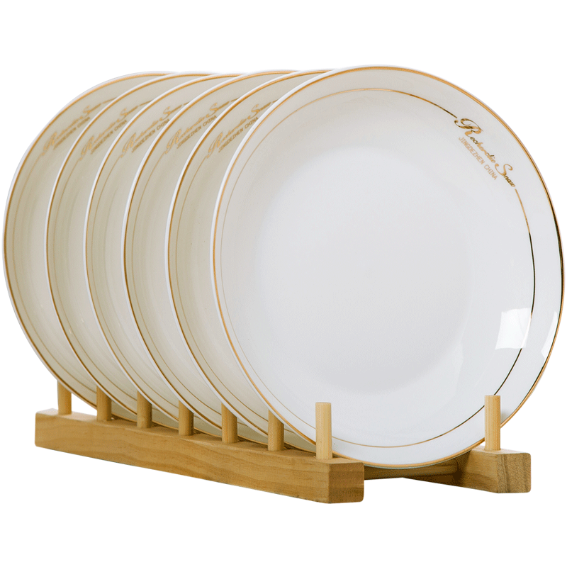 盘子饭盘菜盘子家用4只装8英寸陶瓷汤盘圆形创意欧式餐具套装