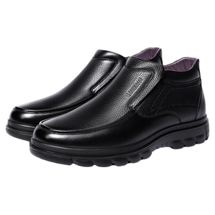 【真皮加厚绒毛】老人头男士棉鞋2025新款男鞋冬季棉靴休闲皮鞋男