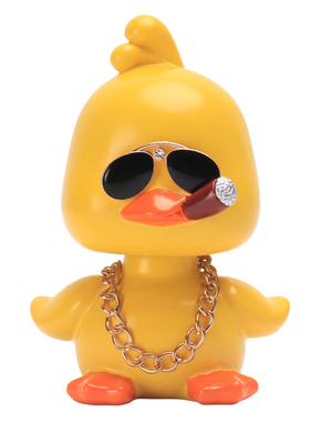 小黄鸭车载摆件摇头公仔可爱社会鸭抖音同款创意汽车内装饰品摆件