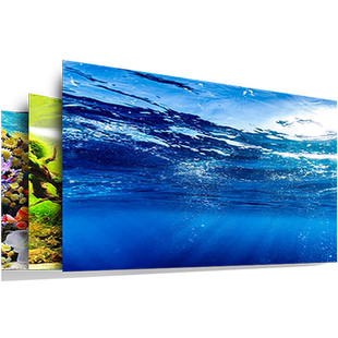 鱼缸背景纸画高清图3d立体壁纸水族箱贴纸壁画书法造景装饰画定做