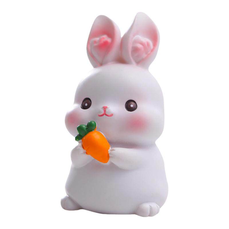 迷你小兔子摆件电脑办公室桌面可爱兔兔少女心蛋糕装饰品礼物日系