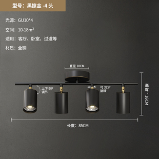 全铜led射灯家用客厅轻奢玄关过道衣帽间轨道吸顶明装天花灯