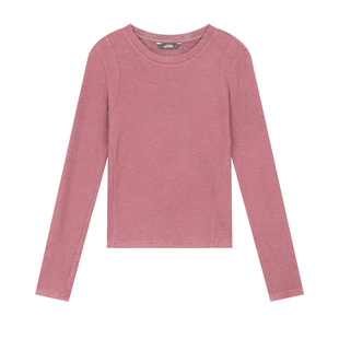 妖精的口袋圆领修身长袖t恤女2025秋季新款高级感内搭打底衫上衣