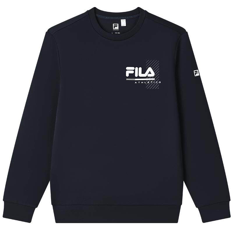 fila斐乐官方男子卫衣2023秋季新款运动健身训练套头衫长袖上衣白桦灰