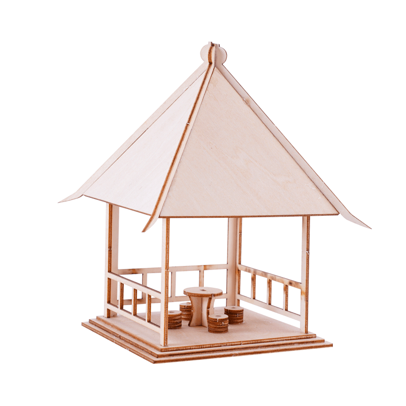 木质沙发凉亭椅子秋千家具泳池拼装摆件建筑手工沙盘模型材料场景