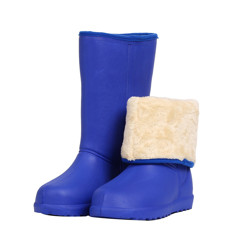 加绒eva泡沫棉雨鞋 男女款中高筒劳保雨靴 防水鞋工作水鞋胶鞋 - 阿润