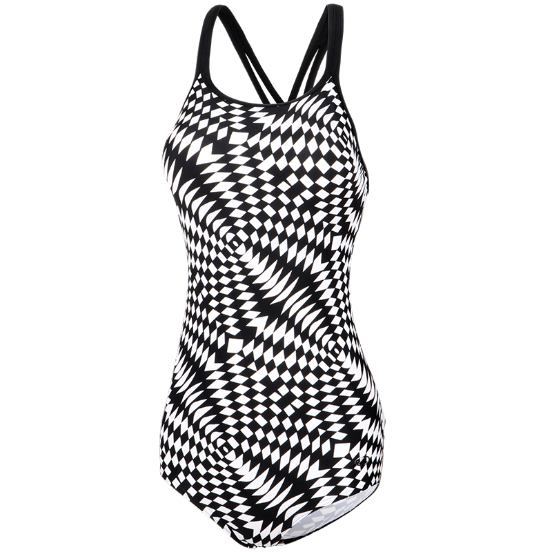 英发连体三角泳衣女2020春夏新款舒适显瘦修身性感几何大码游泳衣
