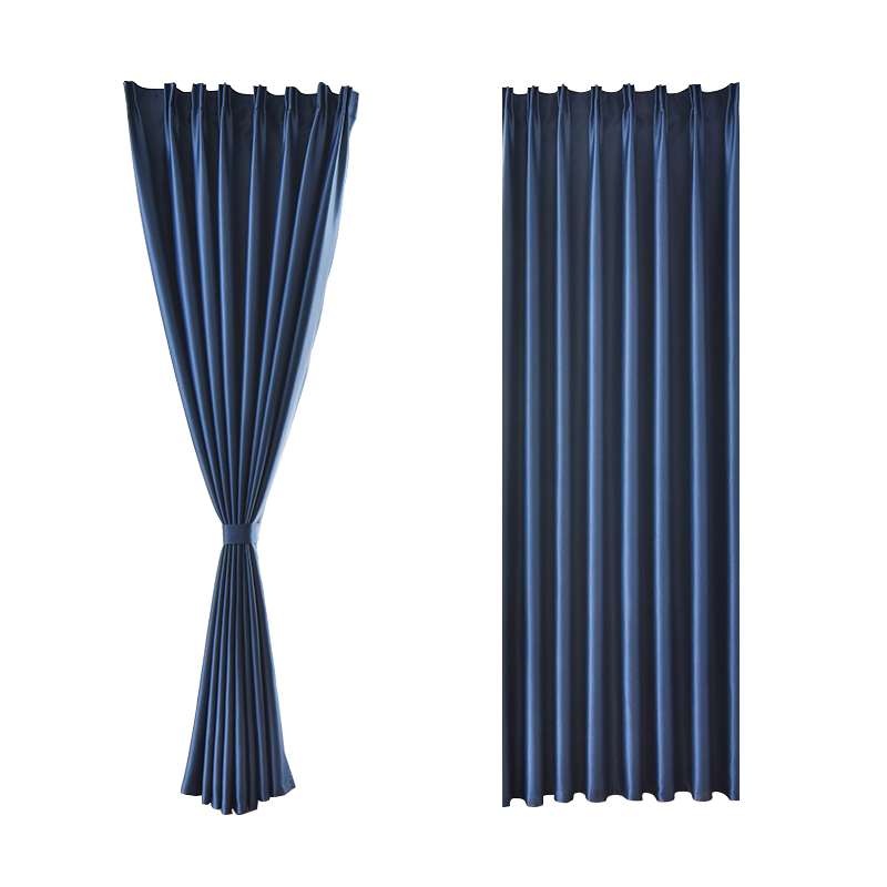 加厚窗帘全遮光卧室现代阳台遮阳布隔热定制成品纯色窗帘北欧简约