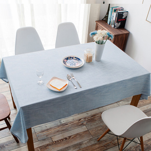 北欧纯色桌布布艺小清新茶几布日式素色棉麻台布长方形餐桌布书桌