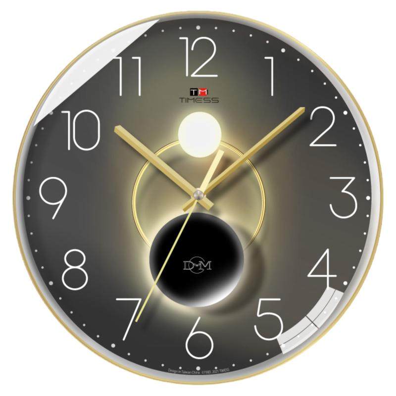 timess静音光影钟表挂钟客厅家用时尚时钟挂墙现代简约挂表石英钟
