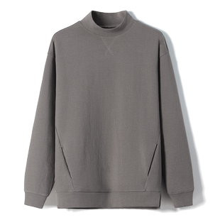 纯色宽松半高领男韩版立领中领卫衣